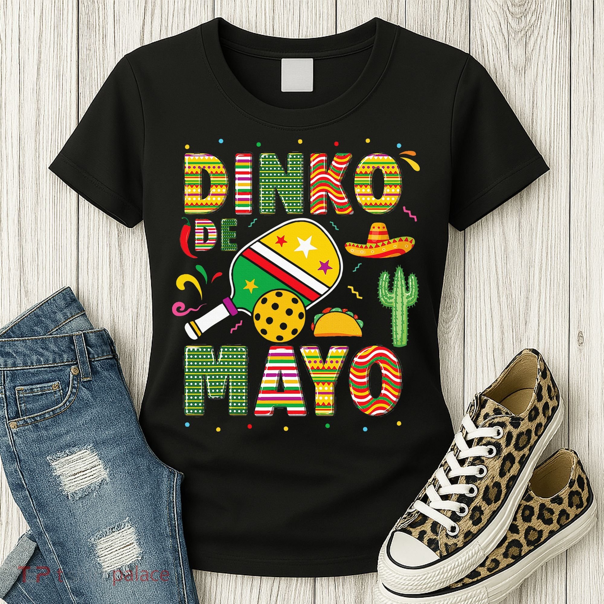 Funny Pickleball Dinko De Mayo Cinco De Mayo Women's T-Shirt