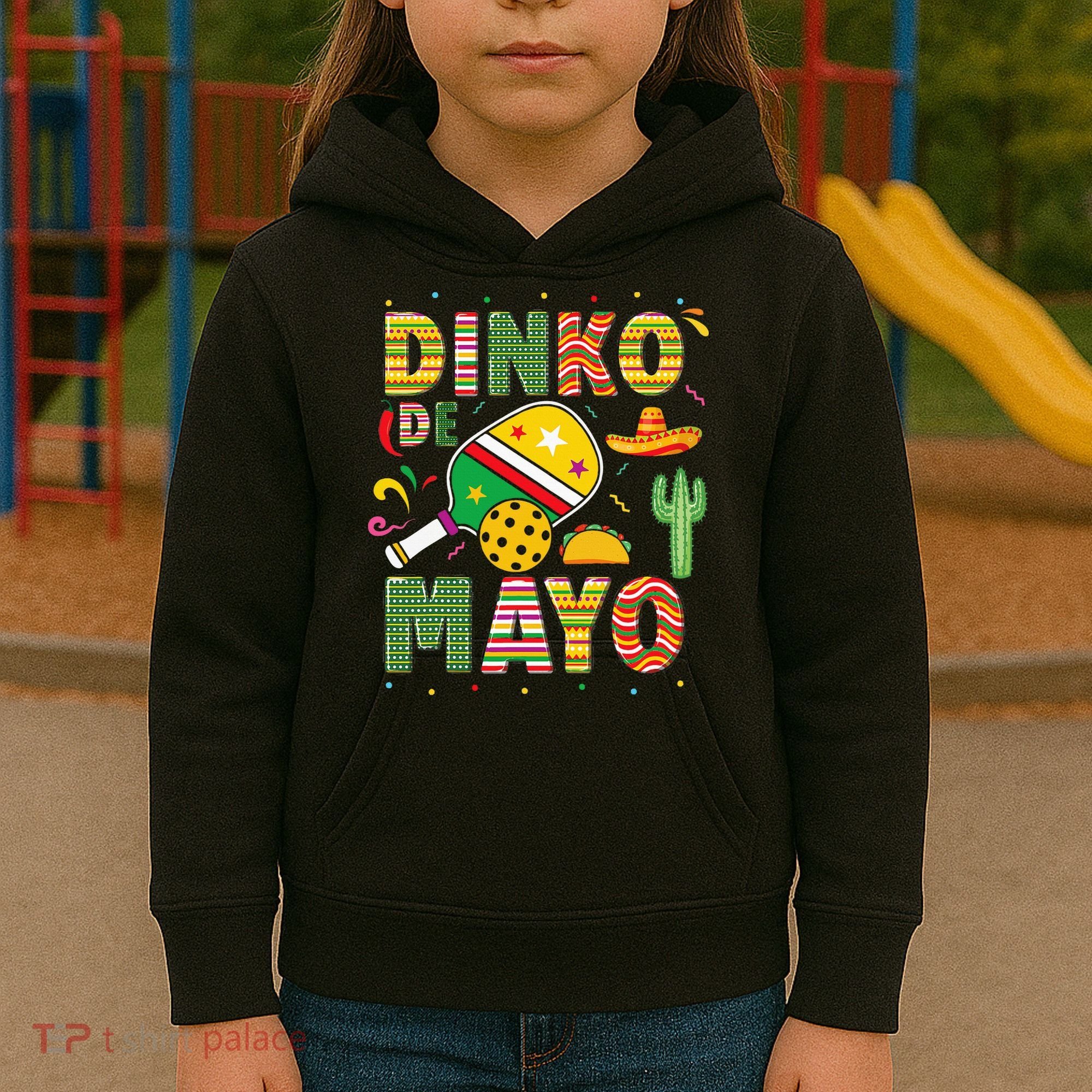 Funny Pickleball Dinko De Mayo Cinco De Mayo Kids Hoodie