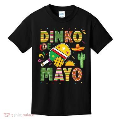 Funny Pickleball Dinko De Mayo Cinco De Mayo Kids T-Shirt