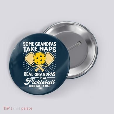 Funny Pickleball Design For Grandpa Pickleball Player Button