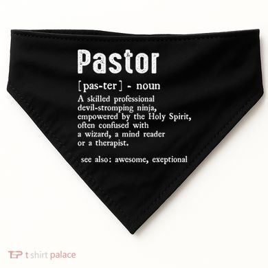 Funny Pastor Definition Gift Christian Preachers USA-Made Doggie Bandana