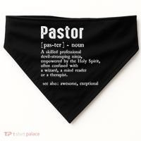 Funny Pastor Definition Gift Christian Preachers USA-Made Doggie Bandana thumb 0