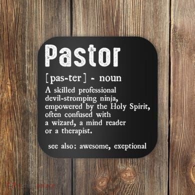 Funny Pastor Definition Gift Christian Preachers Coaster