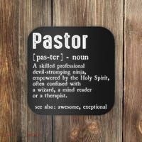 Funny Pastor Definition Gift Christian Preachers Coaster thumb 0