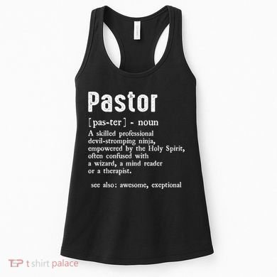 Funny Pastor Definition Gift Christian Preachers Women's Tank Top