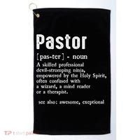 Funny Pastor Definition Gift Christian Preachers Golf Towel thumb 0
