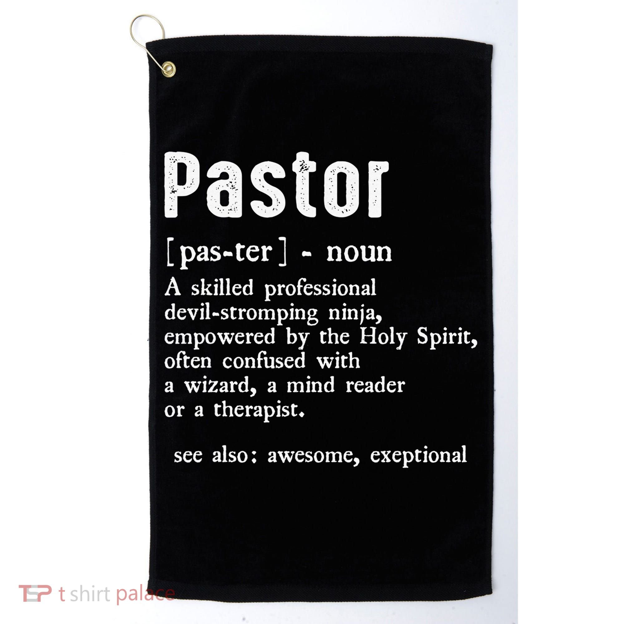 Funny Pastor Definition Gift Christian Preachers Golf Towel