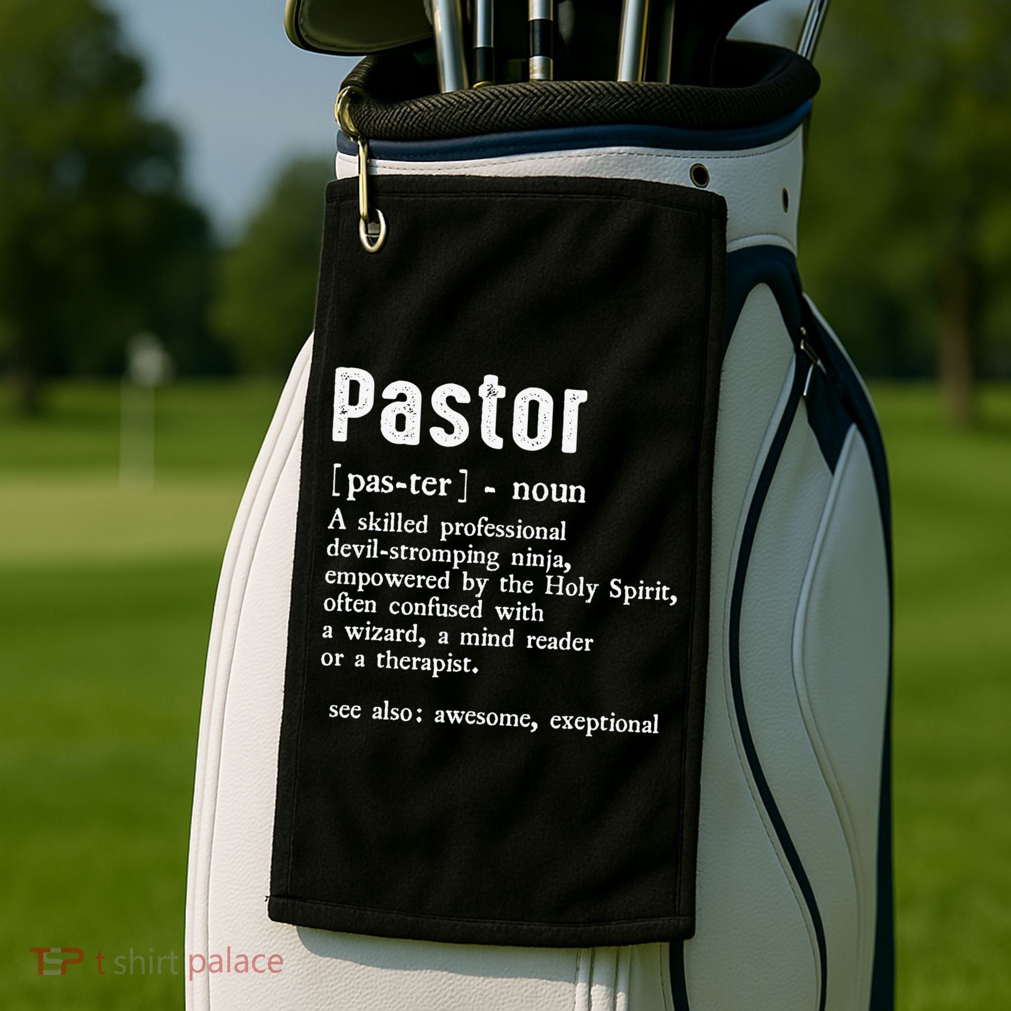 Funny Pastor Definition Gift Christian Preachers Golf Towel