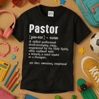 Funny Pastor Definition Gift Christian Preachers Kids T-Shirt thumb 3