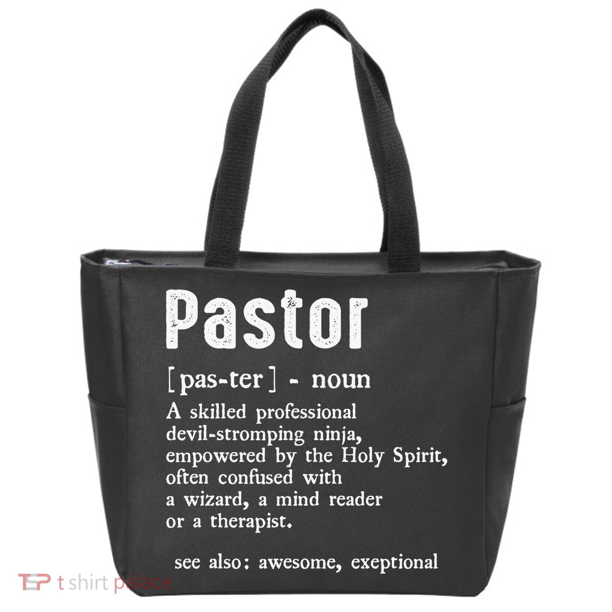 Funny Pastor Definition Gift Christian Preachers Tote Bag