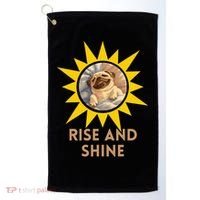 Funny Pug Dog Rise And Shine Golf Towel thumb 0