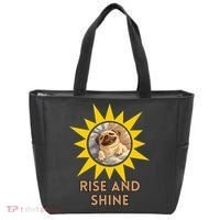Funny Pug Dog Rise And Shine Tote Bag thumb 0