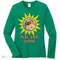 Funny Pug Dog Rise And Shine Women's Long Sleeve Shirt thumb 0