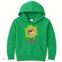 Funny Pug Dog Rise And Shine Kids Hoodie thumb 0