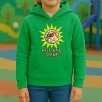 Funny Pug Dog Rise And Shine Kids Hoodie thumb 3