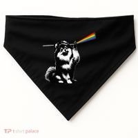 Funny Pomeranian Dog Rock Music Rainbow Fun Dark Side Moon USA-Made Doggie Bandana thumb 0