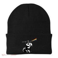 Funny Pomeranian Dog Rock Music Rainbow Fun Dark Side Moon Beanie thumb 0
