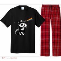 Funny Pomeranian Dog Rock Music Rainbow Fun Dark Side Moon Pajama Set thumb 0