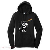 Funny Pomeranian Dog Rock Music Rainbow Fun Dark Side Moon Women's Hoodie thumb 0
