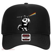 Funny Pomeranian Dog Rock Music Rainbow Fun Dark Side Moon Hat thumb 0