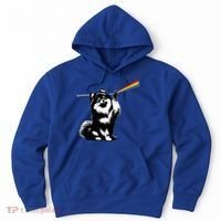 Funny Pomeranian Dog Rock Music Rainbow Fun Dark Side Moon Hoodie thumb 0