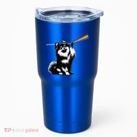 Funny Pomeranian Dog Rock Music Rainbow Fun Dark Side Moon Tumbler thumb 0