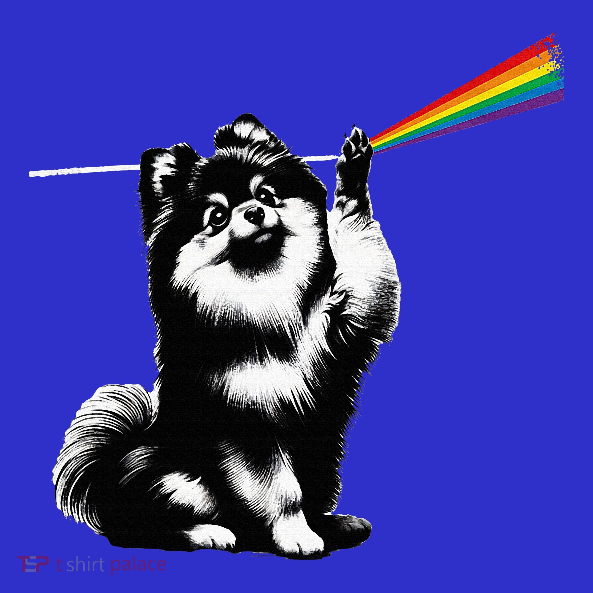 Funny Pomeranian Dog Rock Music Rainbow Fun Dark Side Moon Women's Tank Top
