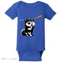 Funny Pomeranian Dog Rock Music Rainbow Fun Dark Side Moon Baby Bodysuit thumb 0
