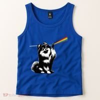 Funny Pomeranian Dog Rock Music Rainbow Fun Dark Side Moon Tank Top thumb 2