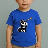 Funny Pomeranian Dog Rock Music Rainbow Fun Dark Side Moon Toddler T-Shirt thumb 2