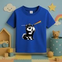 Funny Pomeranian Dog Rock Music Rainbow Fun Dark Side Moon Toddler T-Shirt thumb 3