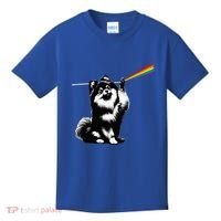 Funny Pomeranian Dog Rock Music Rainbow Fun Dark Side Moon Kids T-Shirt thumb 0