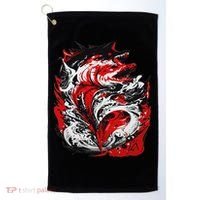 Fishing Power Dynamics Of Nature Jumping Salmon Angler Golf Towel thumb 0