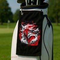 Fishing Power Dynamics Of Nature Jumping Salmon Angler Golf Towel thumb 2