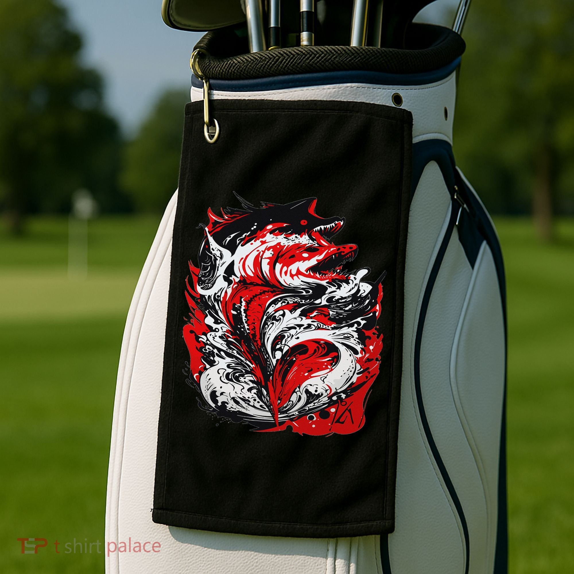 Fishing Power Dynamics Of Nature Jumping Salmon Angler Golf Towel