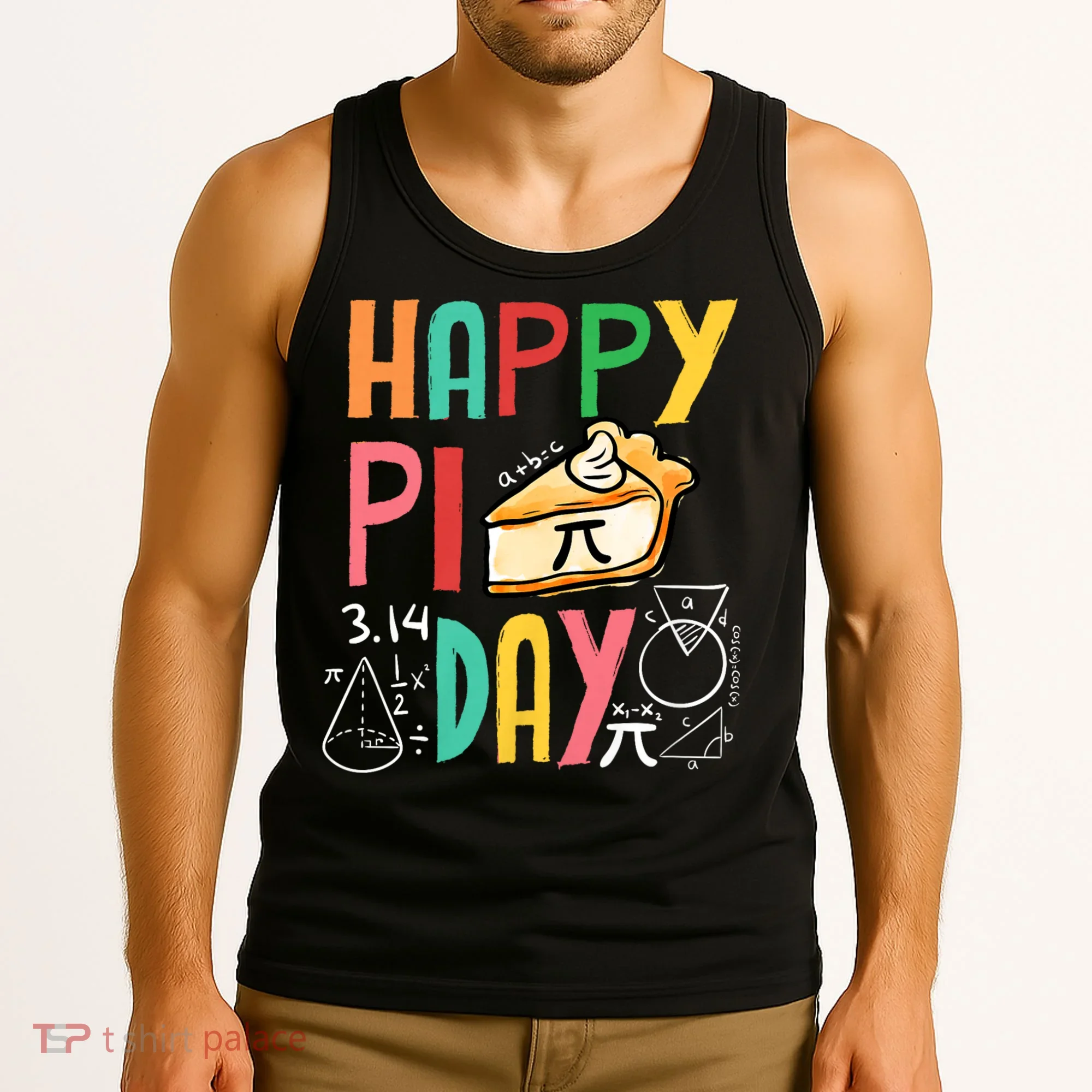 Funny Pi Day 3.14 Pie Math Science Pi Symbol Teachers Tank Top
