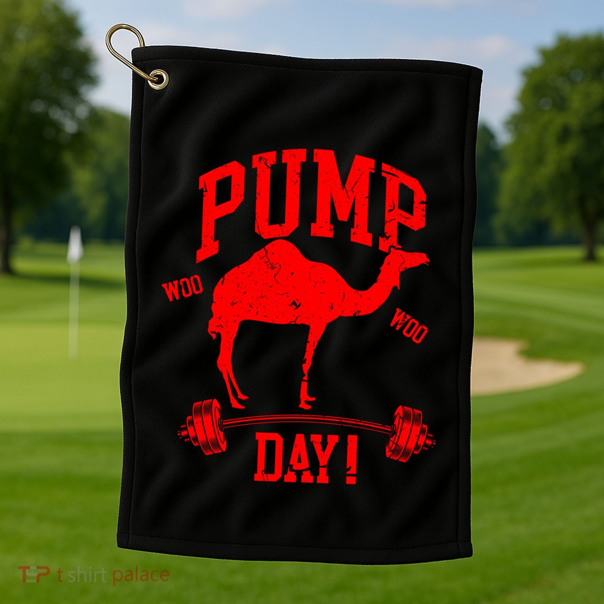 Funny Pump Day Hump Day Camel Weight Lifting Training Gym Gift Golf Towel