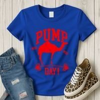 Funny Pump Day Hump Day Camel Weight Lifting Training Gym Gift Women's T-Shirt thumb 3