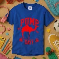 Funny Pump Day Hump Day Camel Weight Lifting Training Gym Gift Kids T-Shirt thumb 3