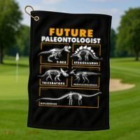 Future Paleontologist Dinosaur Fossil Paleontology Kids Boys Golf Towel thumb 1