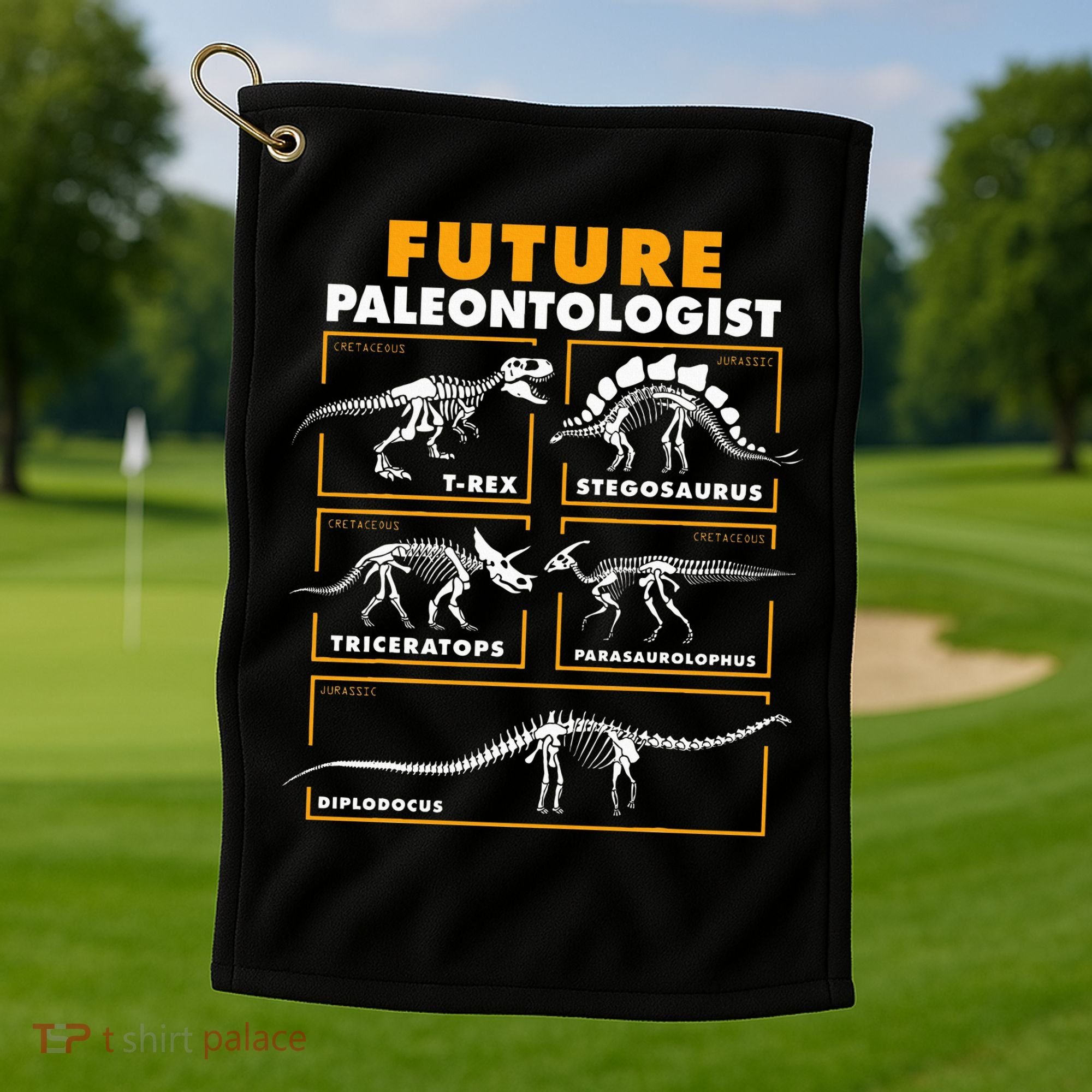 Future Paleontologist Dinosaur Fossil Paleontology Kids Boys Golf Towel