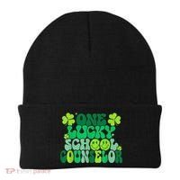 Funny Patrick's Day, Groovy Teacher One Lucky School Counselor Beanie thumb 0