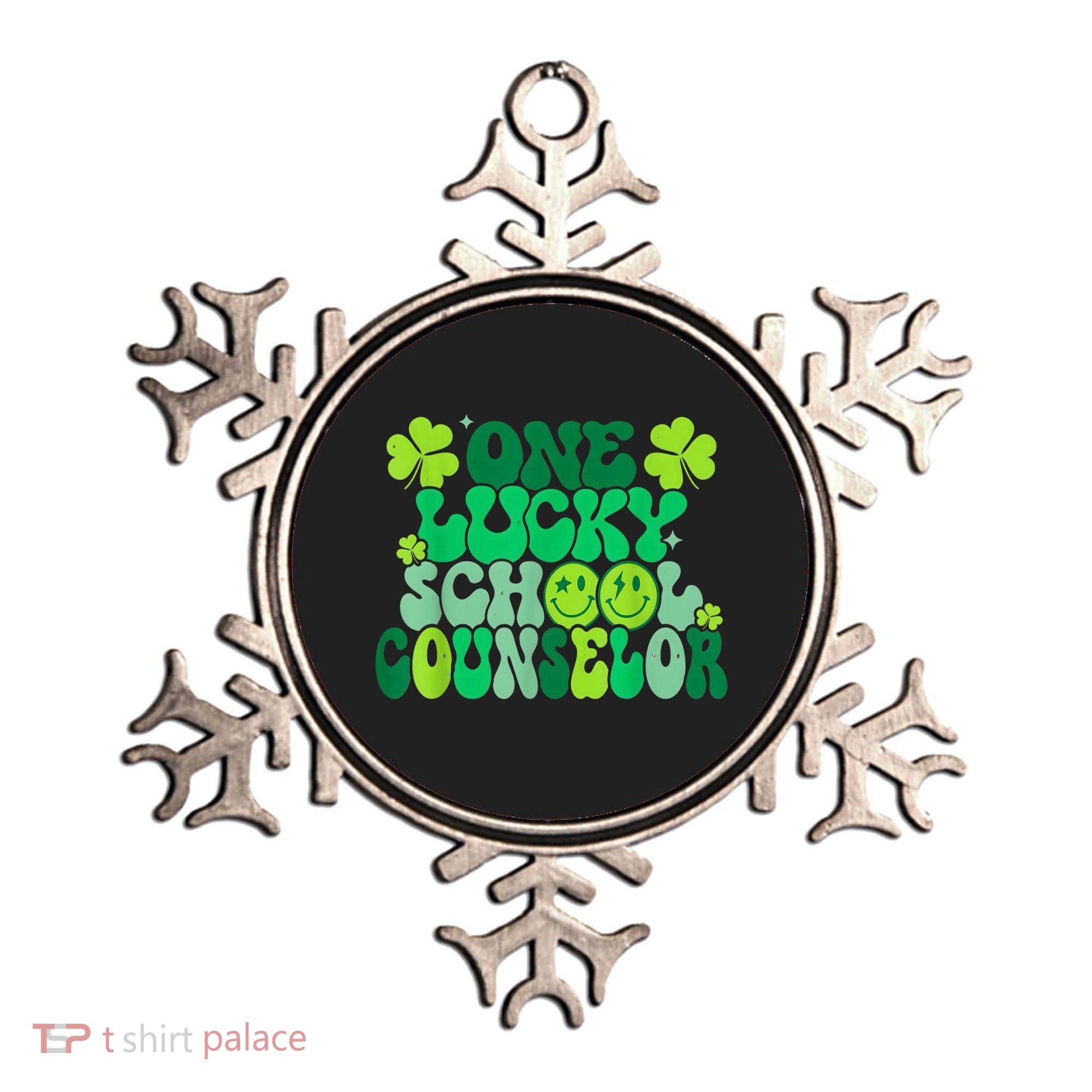 Funny Patrick's Day, Groovy Teacher One Lucky School Counselor Ornament