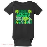Funny Patrick's Day, Groovy Teacher One Lucky School Counselor Baby Bodysuit thumb 0