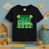 Funny Patrick's Day, Groovy Teacher One Lucky School Counselor Toddler T-Shirt thumb 3