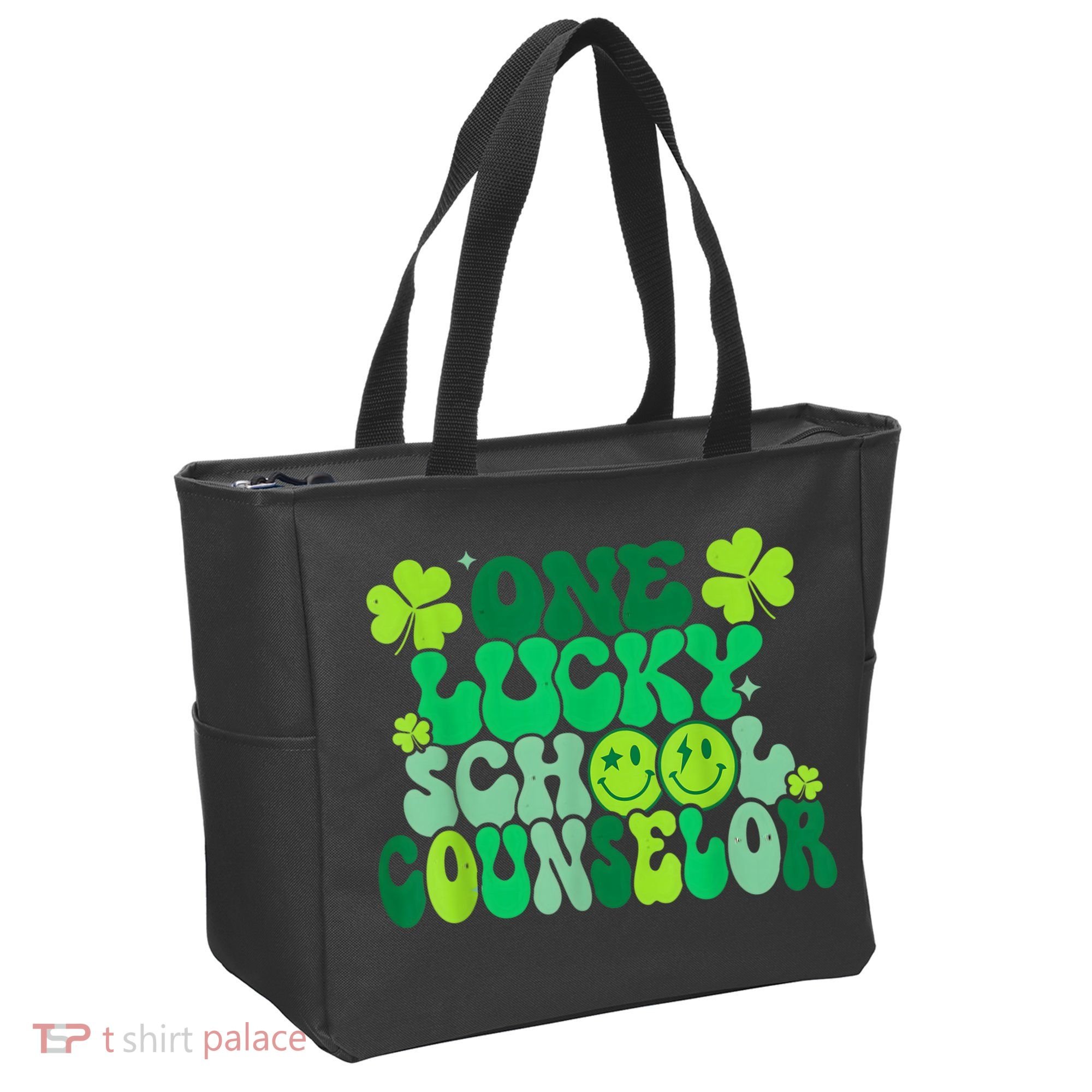 Funny Patrick's Day, Groovy Teacher One Lucky School Counselor Tote Bag