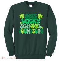 Funny Patrick's Day, Groovy Teacher One Lucky School Counselor Sweatshirt thumb 0