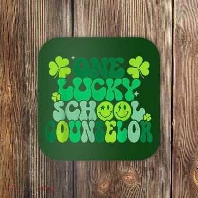 Funny Patrick's Day, Groovy Teacher One Lucky School Counselor Coaster
