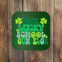 Funny Patrick's Day, Groovy Teacher One Lucky School Counselor Coaster thumb 0