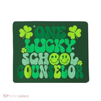 Funny Patrick's Day, Groovy Teacher One Lucky School Counselor Mousepad